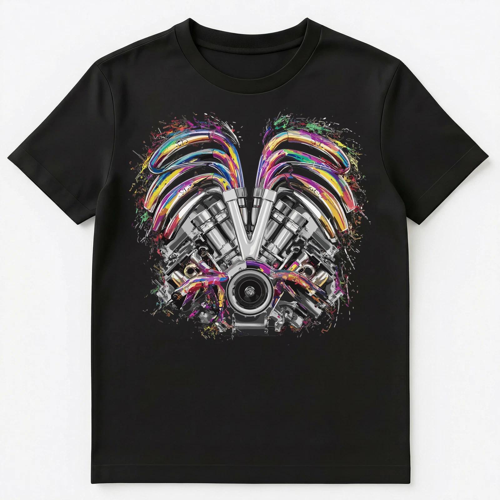 

Colorful Paint Splash Engine Art Graphic Unisex T-Shirt S