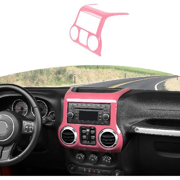 RT-TCZ for Jeep JK Black Dash Console Radio Screen/Vents Cover Trim for Jeep Wrangler JK JKU 2011-2017 ABS Interior Accessories 1pc