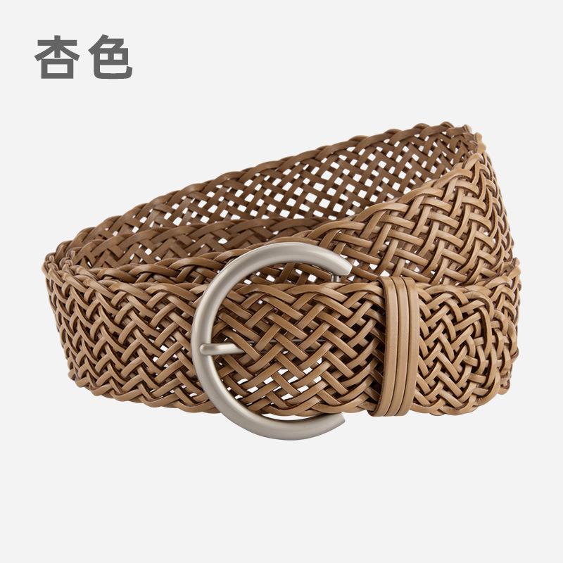 Women'S Ethnic Style Woven Wide Belt Dress Accessories Retro Belt Women