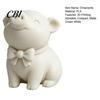 Miniature Pig Figurine 3D Printed Cute Bow Tie Figurine, Matte Cream White, Minimalist Animal Decor Statue, Piggy Desk Ornament Compact for