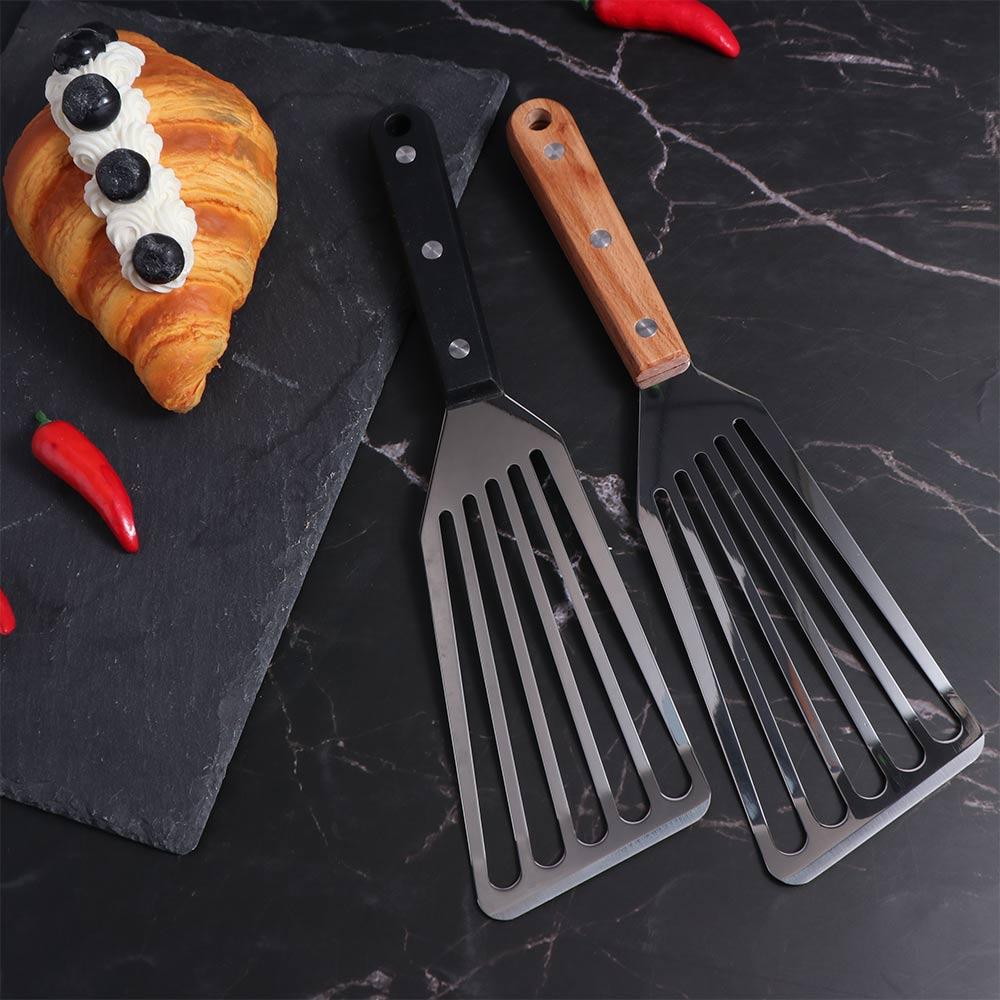 With ABS/Wooden Handle Fish Spatula Slotted Frying Shovel Multi-Purpose Steak Tuner Egg