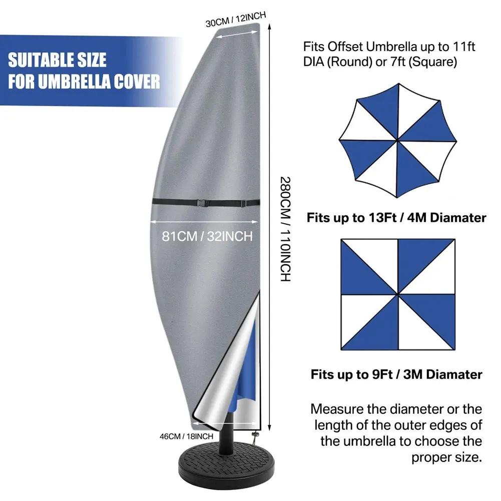 Outdoor Anti-UV Protective Cover Waterproof Patio Umbrella Cover Cantilever Parasol Rain Cover Sunshade Umbrella Cover