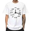 Herr T-shirt Bomullsblandning Vardaglig Rolig Matematikklock Tryck Sommar Lös O-ringad T-shirt för Herr Kortärmad Cool T-shirt Manlig