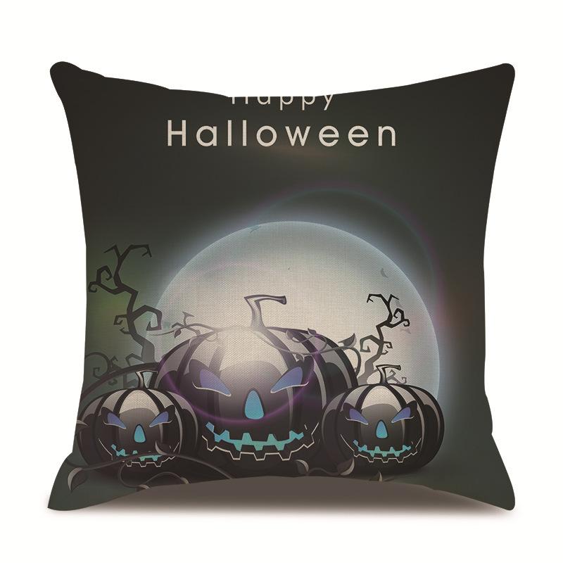 Halloween Linen Pillow Cover Printed Pillow Cover