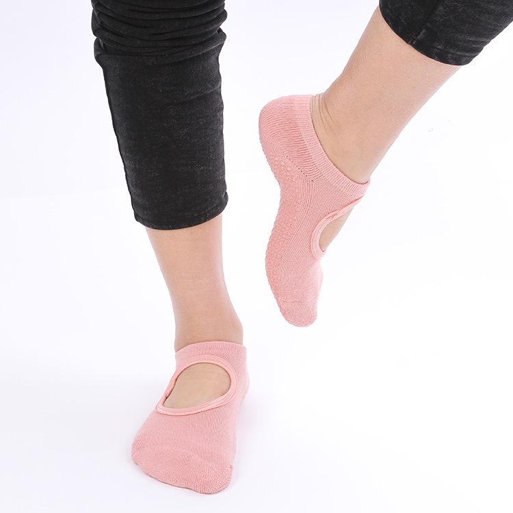 Non-Five-Finger Round Head Halter Yoga Socks Women'S Professional Non-Slip Socks Terry Sports Yoga Supplies And Equipment