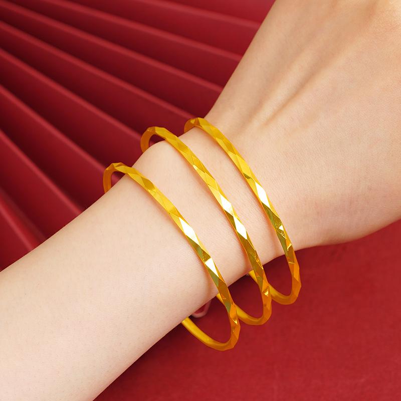 Introducing the "Diamond-Shaped Dazzling Copper Alloy Bracelet" – a Geometric Design Available In Various Sizes for Women.