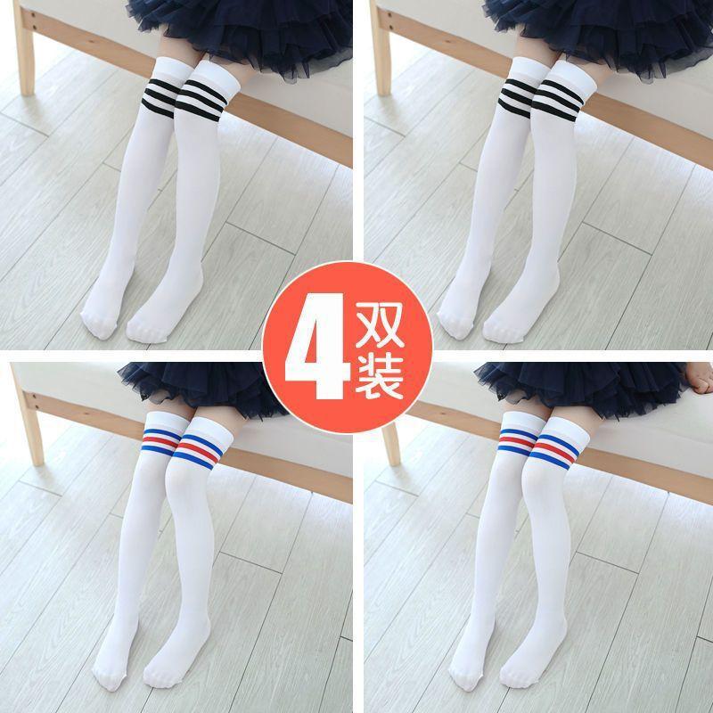 Children'S Stockings Velvet Girls' Stockings Knee Socks Summer Thin Children'S Long Socks Big Children'S Football Socks