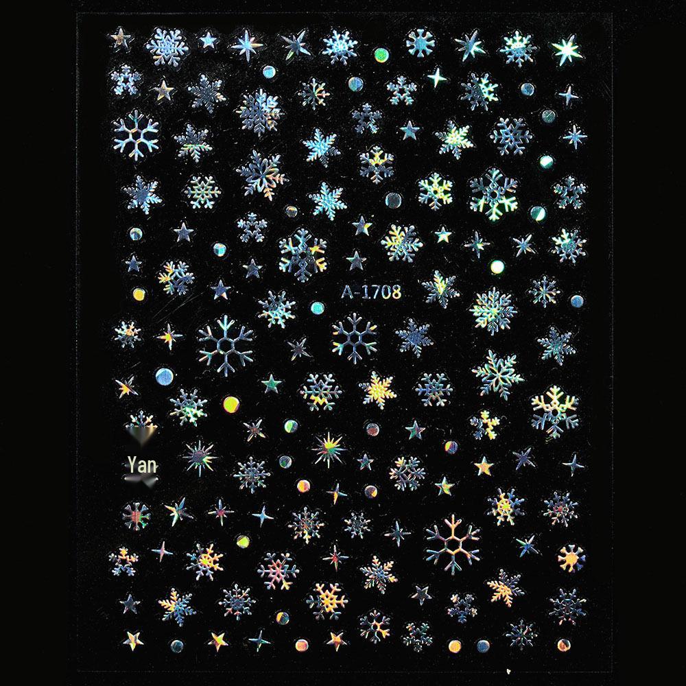 Autocolante de Crăciun 3D Laser Argint Ren & Fulg de Nea