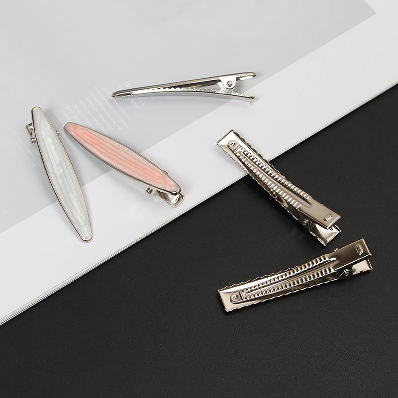 Simple Wave Oval Pink Seamless Hair Clip Women Acetate Sheet Bangs Clip Hair Duckbill Clip Hairpins Hair Styling Tool Gift