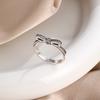 925 Silver Red Pink White bows Ring For Women Jewelry Open Design Wedding Party Fashion Gift