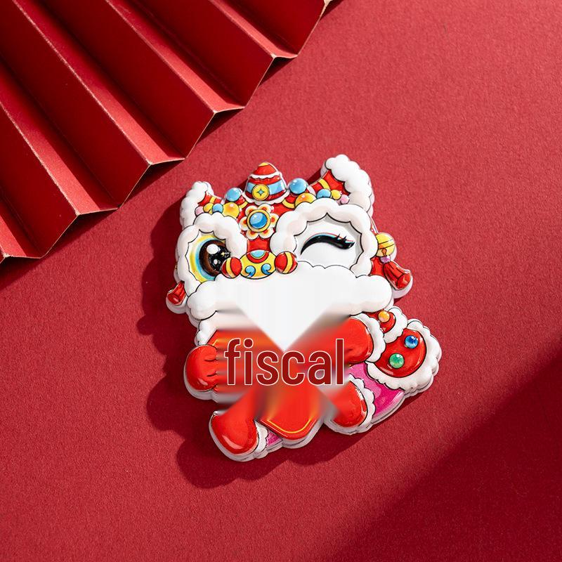 Chinesischer Cartoon Löwentanz Harz Kühlschrankmagnet - Neujahrsdekoration