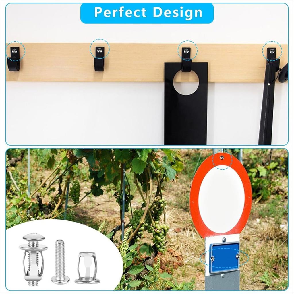 BHBL 40 Pcs Hollow Door Anchors and Screws, Hollow Metal Cavity Fixing Core Door Anchors for 0-5mm Door Hollow Wall Sheet