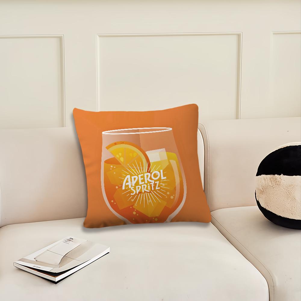 Aperol Spritz Logo Cushion Cover Cushion Room Bedroom Headboard Sofa Living Backrest Nap Time Pillow Case