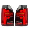 Facelift Look Dynamic Full LED Tail Lights Rear Lamp For Multivan Transporter T6 Pre‑Facelift 2016 To 2019 Red