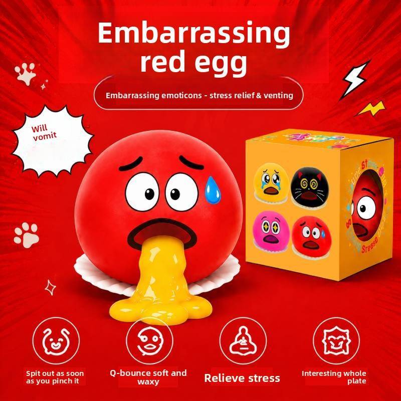 Slime Vomiting Egg Stress Relief Toy For Kids With Soft Gel Decompression Fun