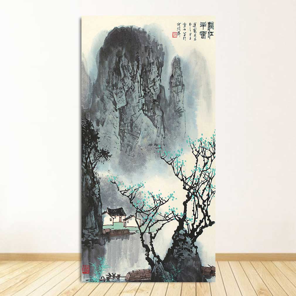 Classic Chinese Ink painting Landscapes Large Size Wall Picture For Living Room Home Decor-7 Huge Size Canvas Print Painting,