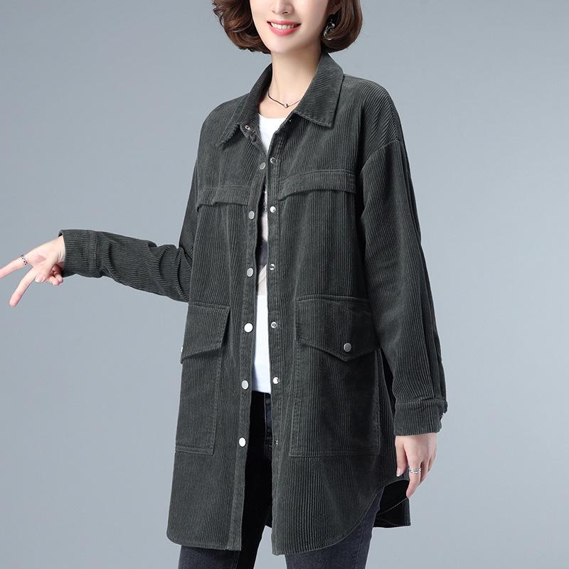 2024 Plus Size Fashion Blouse for Middle-Aged & Elderly Women - Spring/Autumn Rich Lady Shirt Jacket