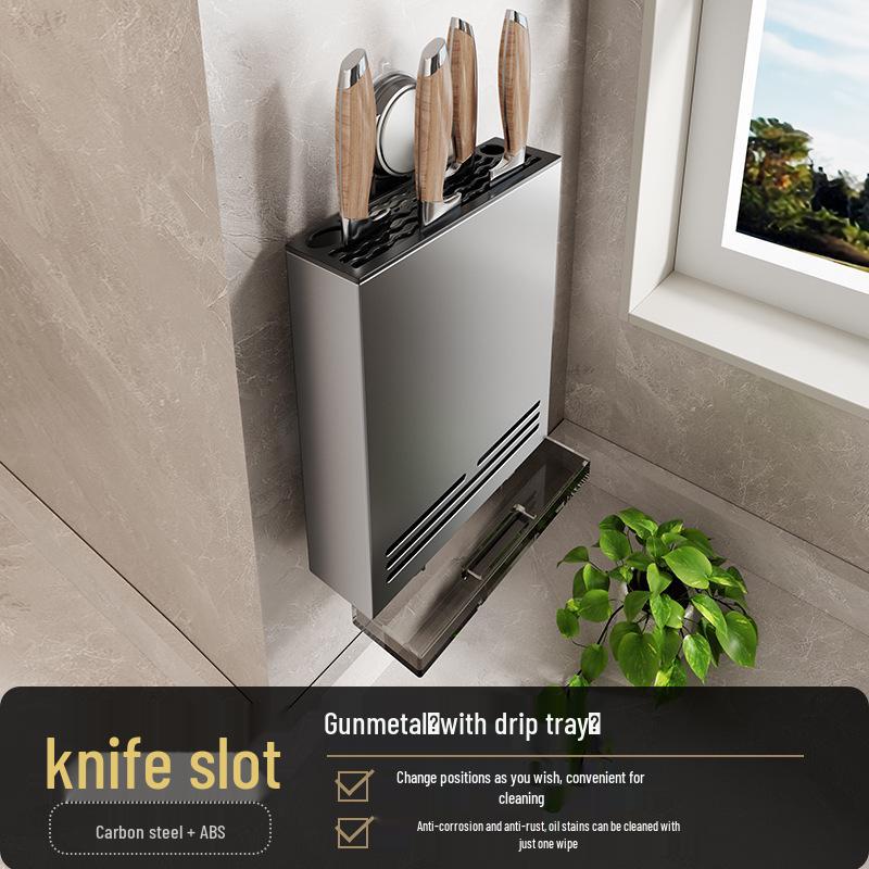 Wall-Mounted Suction Cup Kitchen Rack Punch-Free Multifunctional Holder for Knives Pot Lids and Seasoning Supplies 2790₽