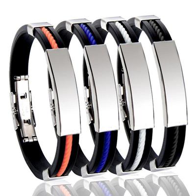 DIY Graviertes Herren Titan Silikon Armband