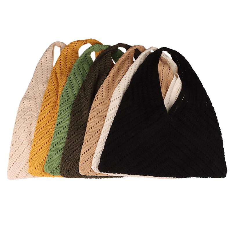 Artistic Style Colorful Knitted Bag Fashionable Casual Shoulder Bag Large Capacity Fresh Commuter Tote Bags For Women Gift