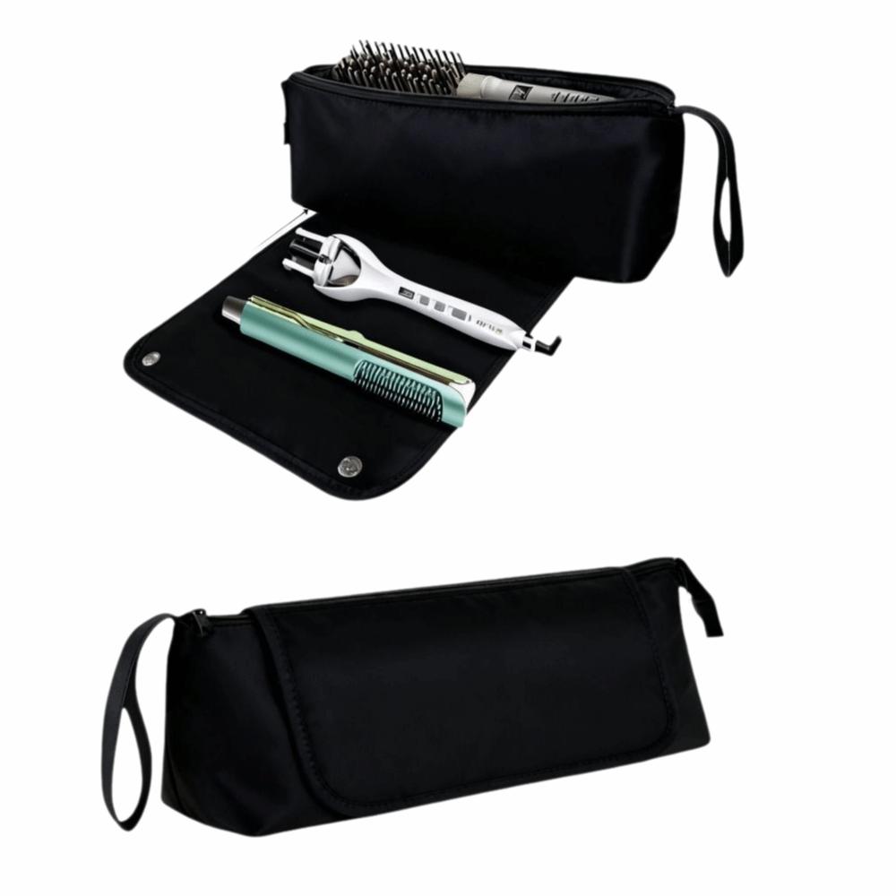 Foldable Magnetic Curler Storage Bag Large Capacity Curling Iron Carrying Case  Travel Use