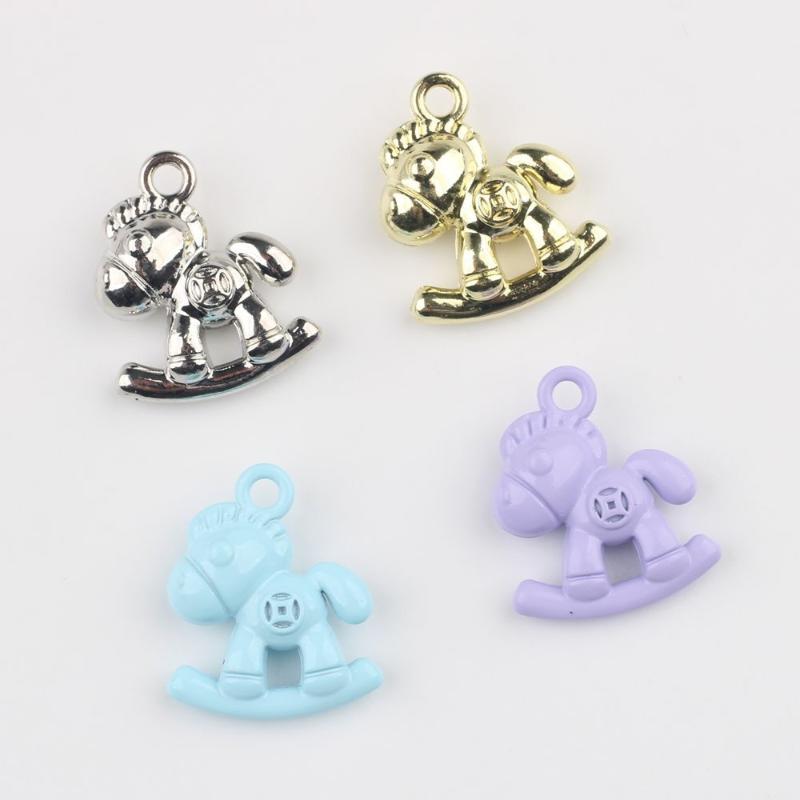 5 szt. Prosty wisiorek z zawieszką w kształcie konia ze stopu cynku do wyrobu biżuterii DIY naszyjnik bransoletka kolczyki akcesoria do breloczka