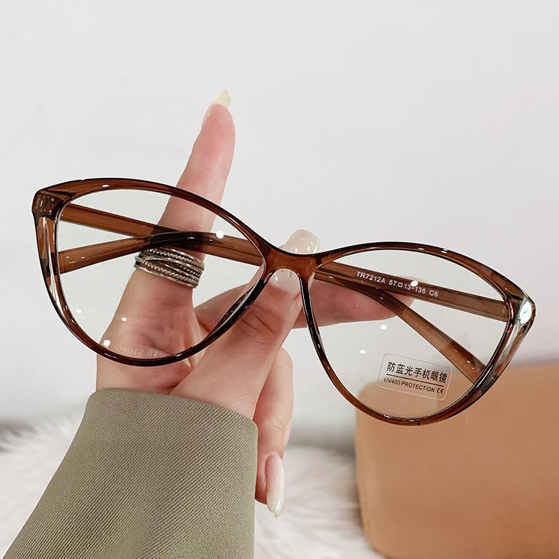 Personalized Cat Eye Anti-Blue Light Glasses Female Funny Retro Photo Black Glasses Frame Can Be Equipped With Myopia 7212