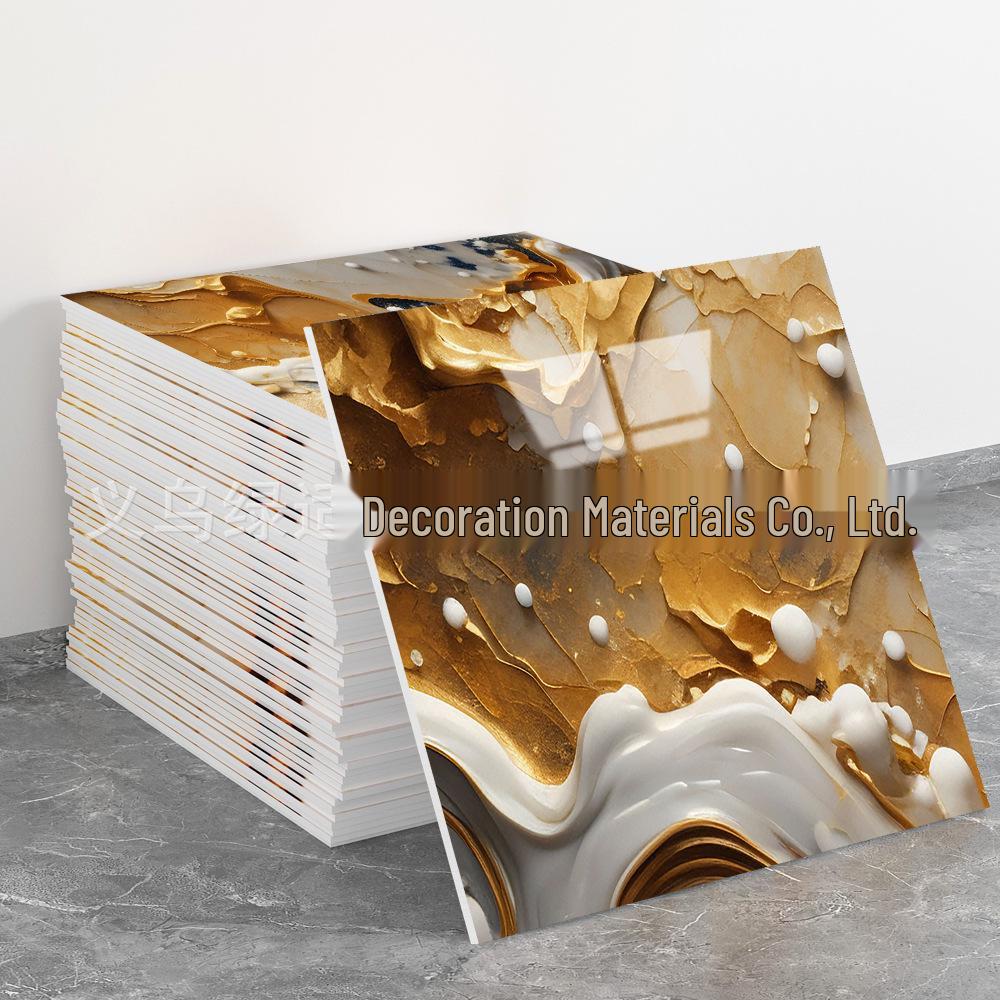 Self-Adhesive Pink Marble Wallpaper: Waterproof, Heat-Resistant Wall Sticker with Aluminum Plastic Panel