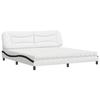 VidaXL Lit avec matelas blanc et noir 200x200 cm similicuir 3208751