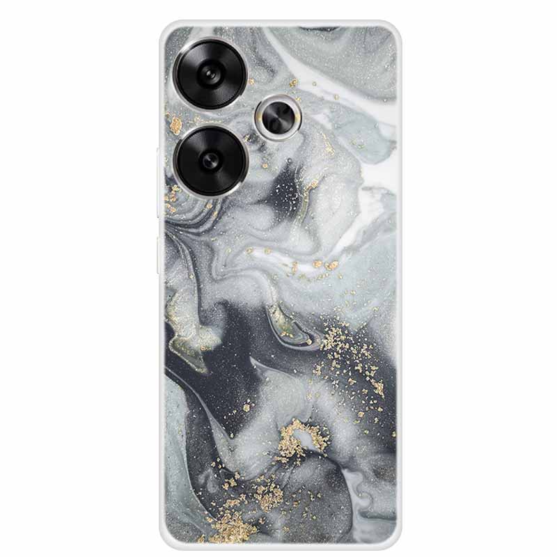 Marble Soft Phone Case For Poco F6 Transparent Case Silicone TPU Cover Funda Para Shield Clear Case for Xiaomi Poco F6 F 6 Pro