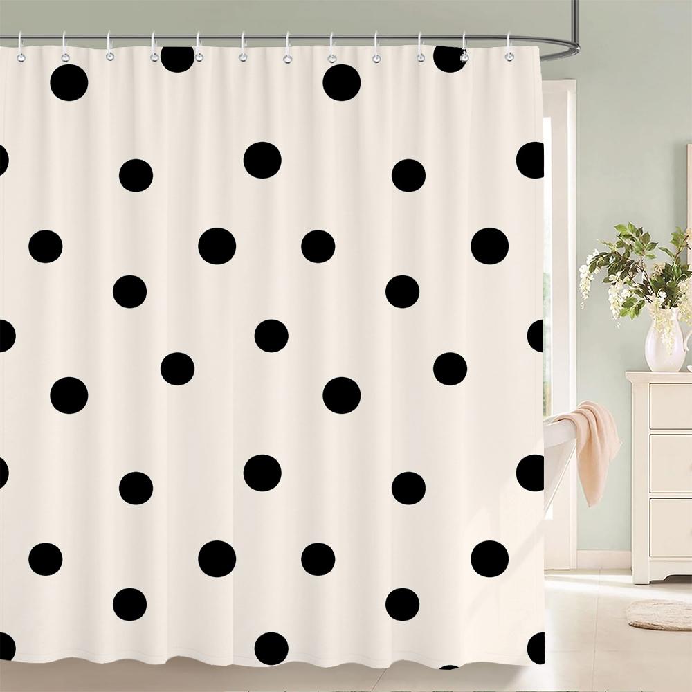 1 Pcs Bathroom Shower Curtain Modern Art Simple Circle Printed Polyester Fabric Shower Curtain with Hooks Decoration Curtain