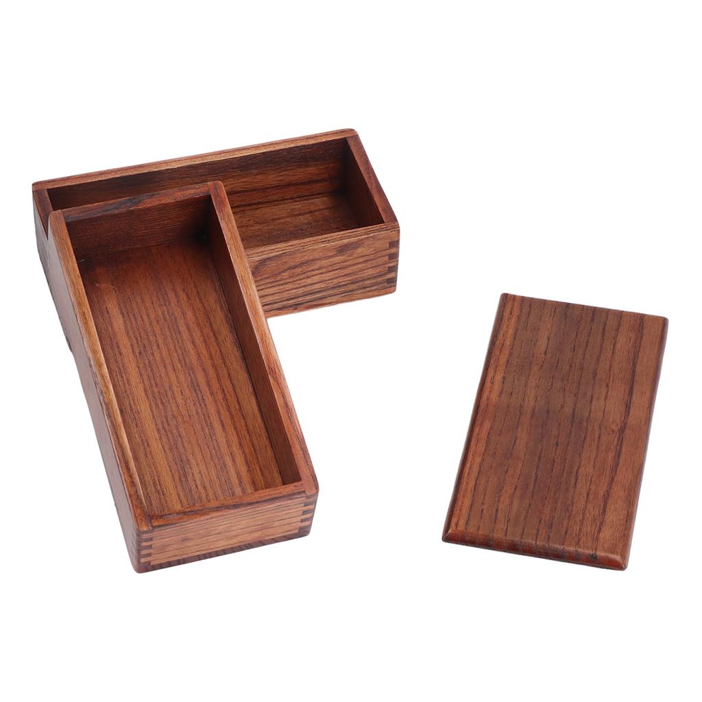 Rectangular Stackable 2 Layer Lunch Box Natural Wooden Bento Box Sushi Food Container Kitchen