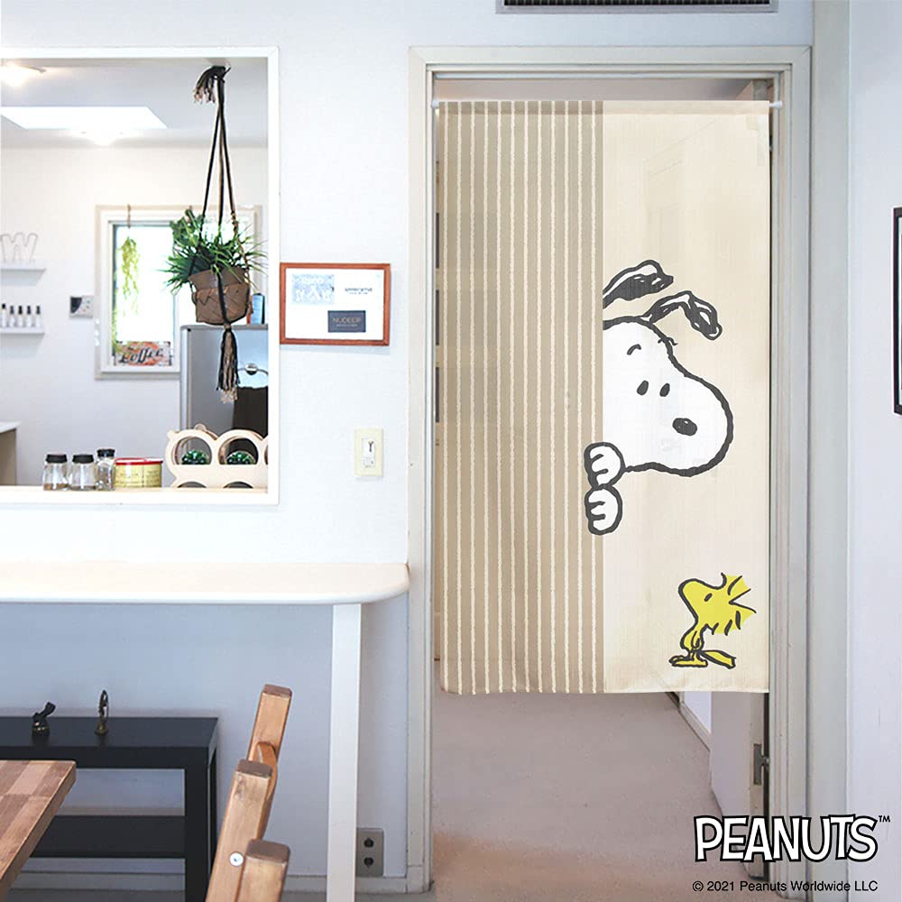 Snoopy Look In PEANUTS SNOOPY Print 85cm 150cm 95187 Half-Length Curtain, Wide, Long,