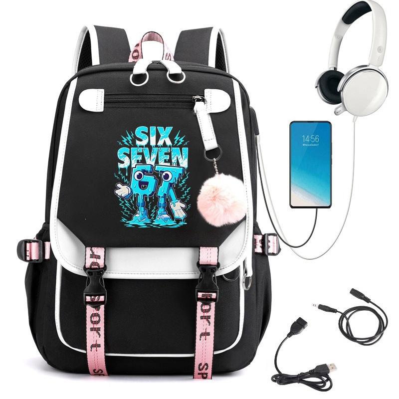 Sixseven67 Creative Printing Primary And Secondary School Student Campus School Bag Backpack 1206-3