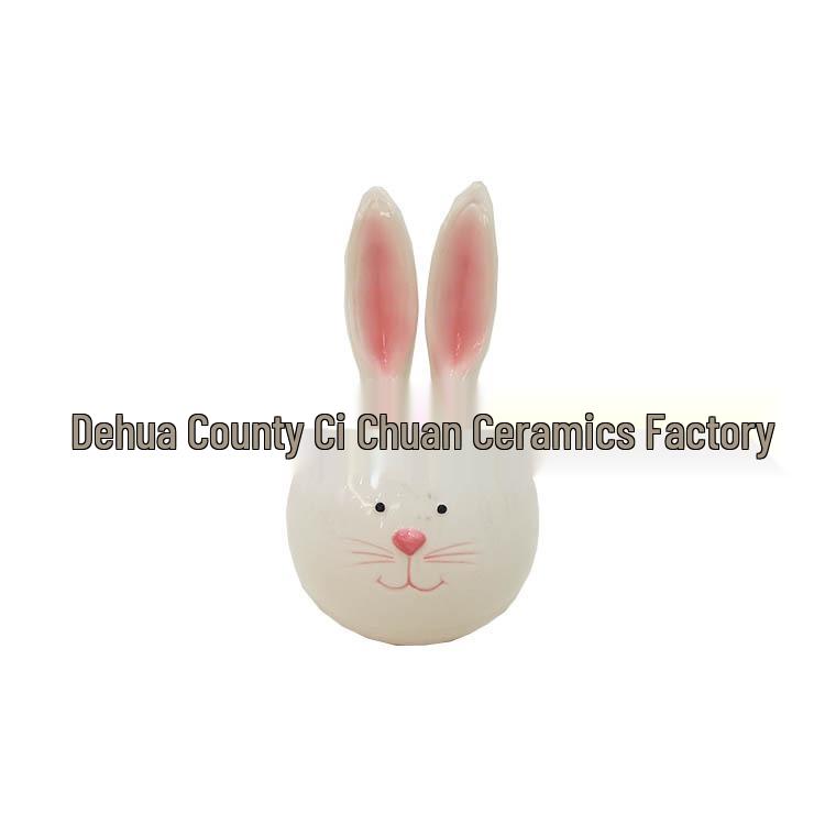 Easter Bunny Ceramic Collection: Modern Basket, Cup, Jar, Plate, and Radish Bowl Home Decor.