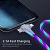 Cablu USB luminos 3 în 1, pentru smartphone Cablu de încărcare LED USB la mini USB/C-tip/cablu de încărcare rapidă cu 8 pini pentru iPhone pentru Samsung pentru XIAOMI ONEPLUS