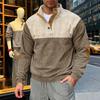 Outdoor Herren Casual Locker Ami Khaki Cord Henry Kontrastfarbe Pendler Sweatshirt