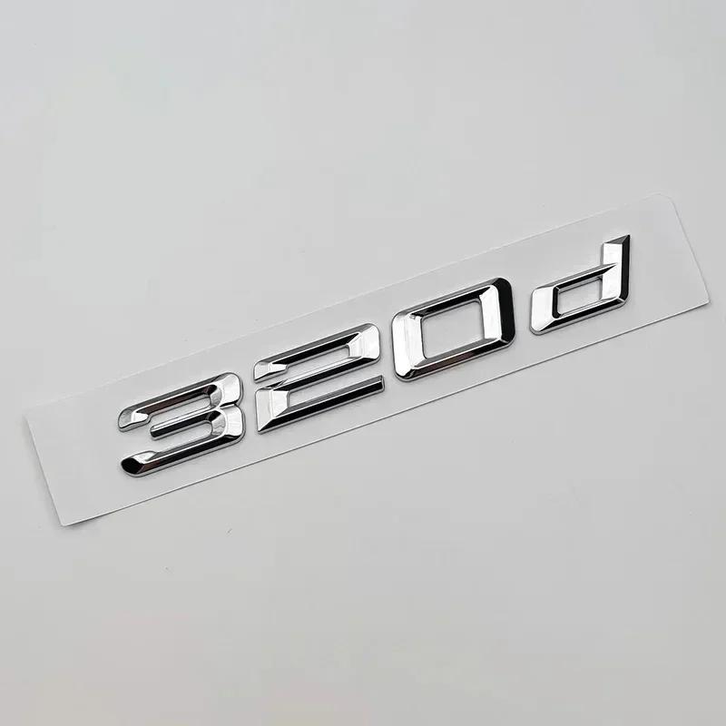 3D ABS Chrome Matt Black 320d Logo Emblem Car Rear Trunk Letters Sticker For BMW 320d E46 E90 E92 F30 F31 G20 Auto Accessories