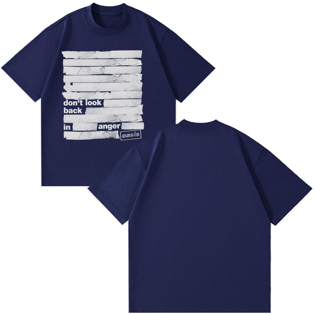 Rock Band O-Oasis Knebworth 1996 Album Vintage Men's Casual Branded Men's Clothing Cotton Short Sleeve T Shirt Fashion Hip Hop