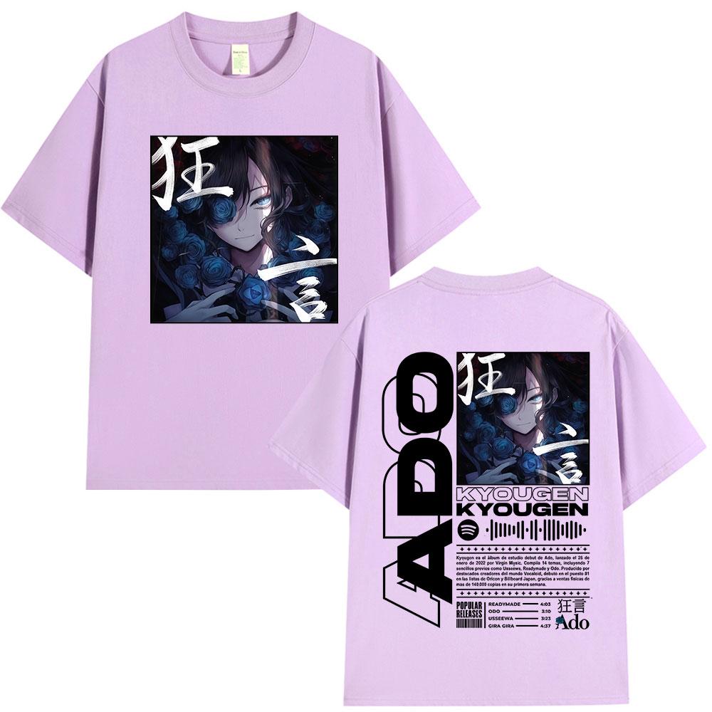 Ado Hibana Kyougen Welttournee 2025 T-Shirt Unisex Damenbekleidung Mode T-Shirt 100% Baumwolle Lässig Kurzarm Übergroße T-Shirts