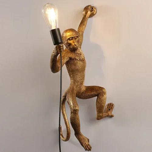 Nordic Creative Hemp Rope Pendant Pendant Light Resin Monkey Light Bedroom Children's Room Home Decoration Ceiling Pendant Lamp