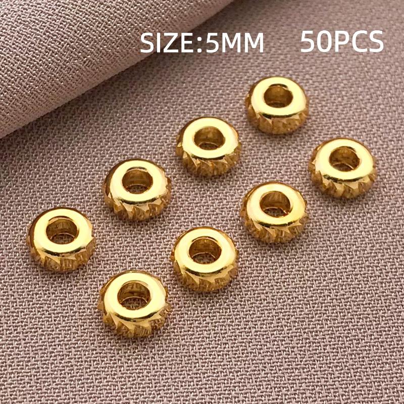 10-100Pcs Stainless Steel Gold Spacer Beads For Bracelet Jewelry Making Diy Flat Round Loose Beads Handmade Jewelry Supplies Cra