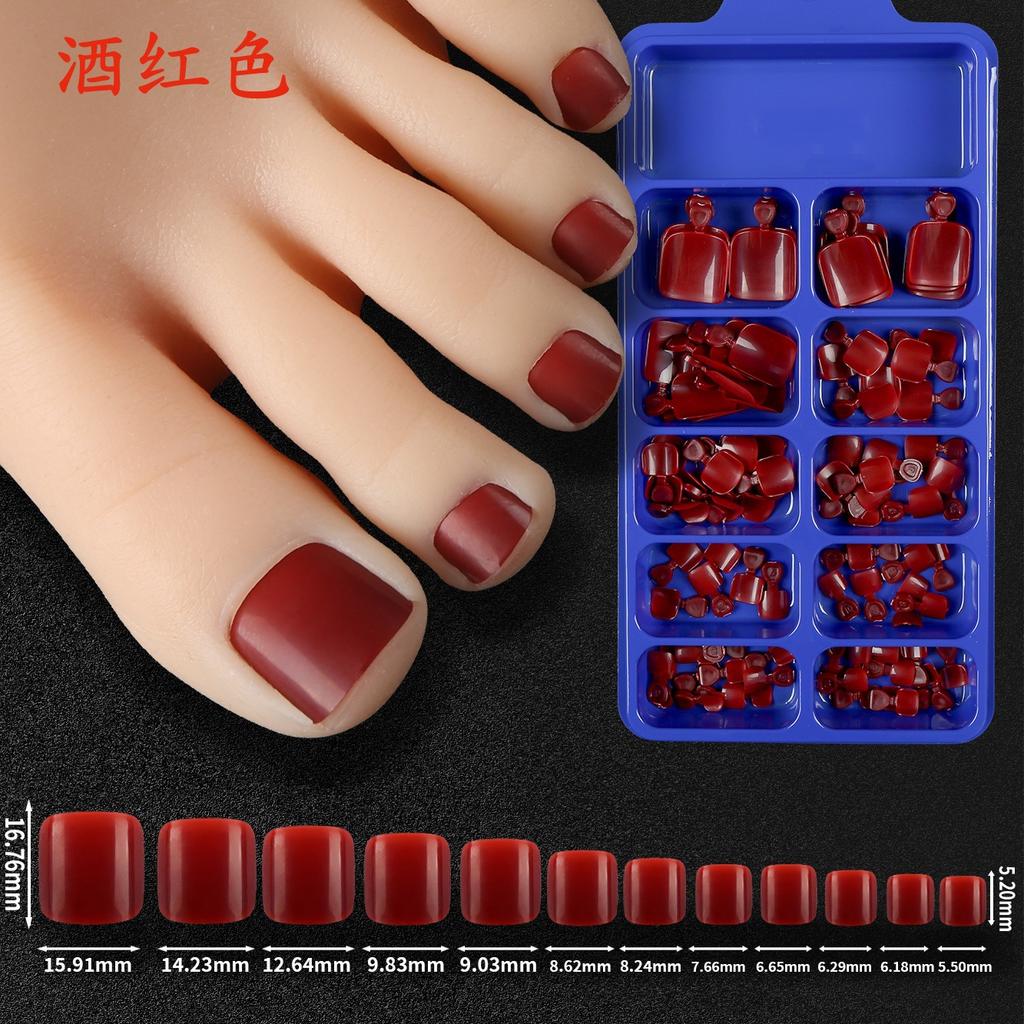 Set da 100 Pezzi di Unghie Finte Rimovibili per Piedi, Unghie Artificiali a Copertura Totale di Varie Misure per Applicazione e Sostituzione Nail Art Pedicure