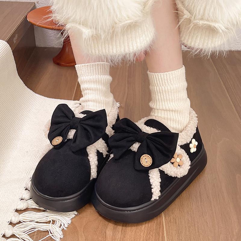 Fashion Cute Snow Boots for Women in Winter Waterproof Thick-soled Warm Cotton Shoes Short Boots Home Shoes Home Slippers
