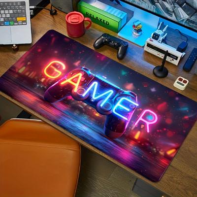 Gamer Neon Design Mouse Pad Extended Esports Rubber Desk Pads Gaming Office Computer Keyboard Mat New Laptop Carpet Table Mats