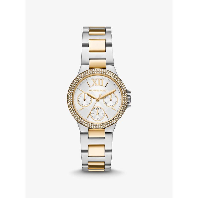 

Мини-часы Michael Kors Camille с паве, двухцветные, MK6982 серебряный/золотой