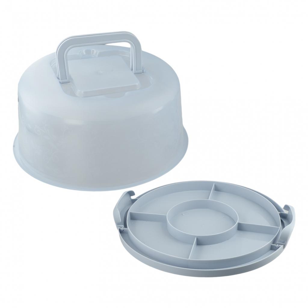 Transparent Round Cake Storage Container with Secure Closure and Handle