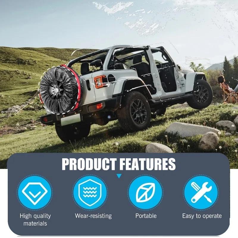 Foldable Pouch with Handle Storage for Truck SUV Tire Cover Garage Waterproof Dustproof Universal Car Cover Storage Bag Large