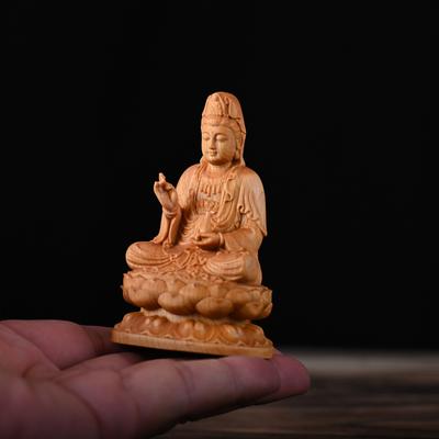Buddha Statue Holz Guanyin Figuren Massivholz Schnitzerei Heiminterieur Wohnzimmer Bodhisattva Buddha Figur Holzgeschenk