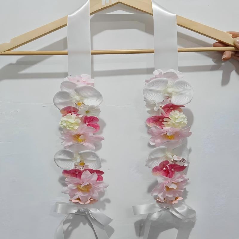 Graduation Commencement Sash Handmade Satin Flower Shawl Comfortable for College High School Students A3